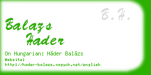 balazs hader business card