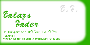 balazs hader business card